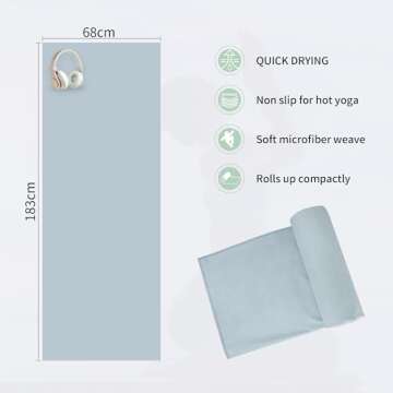 MOONSMILE 2 Pack Hot Yoga Mat Towels for Hot Yoga Non Slip,Ultra-Absorbent,Yoga Essentials for Women...