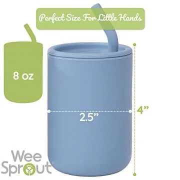 WeeSprout Silicone Baby Cups for Toddlers, Safe & Easy