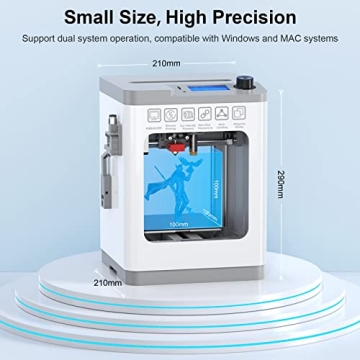 Entina Mini 3D Printers Tina 2, Fully Assembled and Auto Leveling 3D Printer for Beginners, Removable Magnetic Platform, High Precision Printing with PLA/PLA Pro/TPU, Size 3.9x4.7x3.9 inch
