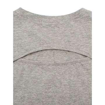 LASLULU Crop Tops for Women Workout Tops Flowy Crop Tank Tops Yoga Shirts Casual Tunic Tops(Gray Medium)