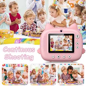 Kids Camera Instant Print, 3.0" HD Screen Kids Instant Cameras, Christmas Birthday Gifts for Girls Boys 3 4 5 6 7 8 9 10 Year Old, Portable Toddler Travel Toys with 32GB Card & 3 Rolls Printer Paper