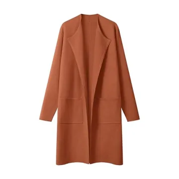 MEROKEETY Women's Collared Lapel Knitted Coatigan – Chic Warmth for Winter Wardrobe