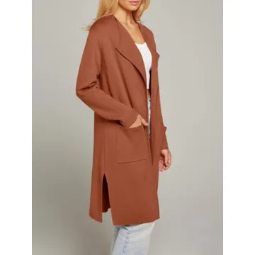 MEROKEETY Women's Stylish Collared Knit Coatigan for Winter