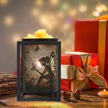 Scented Wax Melt Warmer Electric,Fairy Candle Wax Warmer,Metal Steel Candle Warmers Burner With Cord,Vintage Fragrant Wax Electric Heater to Freshen Home Birthday Decor Gift Idea