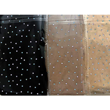 Sparkling Rhinestone Pantyhose - Black Sheer Opaque