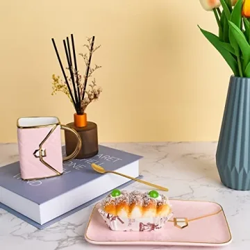 Koythin Ceramic Handbag Mug & Saucer Set for Gifts