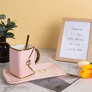 Koythin Ceramic Handbag Mug & Saucer Set for Gifts