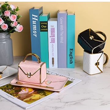 Koythin Ceramic Handbag Mug & Saucer Set for Gifts