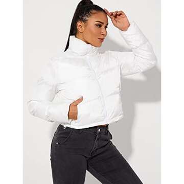 Hujoin Women's Crop Short Jacket Cropped Puffer Fashion Jackets for Women Short Lightweight Coat
