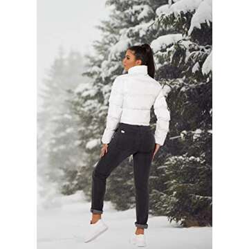 Hujoin Women's Crop Short Jacket Cropped Puffer Fashion Jackets for Women Short Lightweight Coat