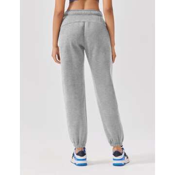 PINSPARK Winter Fleece High Waisted Jogger Sweatpants for Women
