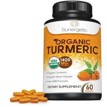 USDA Certified Organic Turmeric Supplement – Includes Organic Turmeric & Organic Black Pepper – 1,400mg of Turmeric per Serving - 60 Count (Pack of 1)