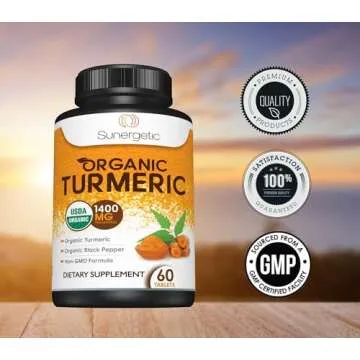 USDA Certified Organic Turmeric Supplement – Includes Organic Turmeric & Organic Black Pepper – 1,400mg of Turmeric per Serving - 60 Count (Pack of 1)