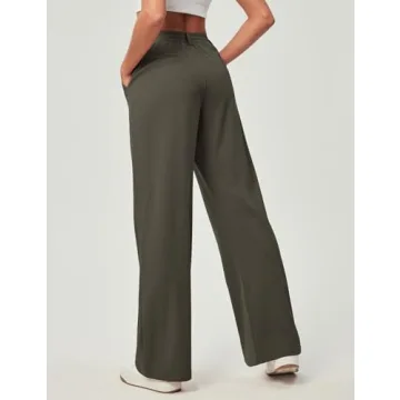 Ewedoos Wide Leg Stretchy Work Pants for Women