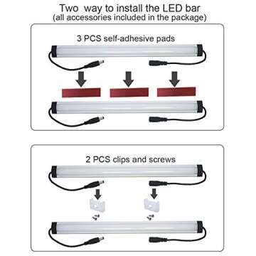 Litever Kitchen Under Cabinet LED Lighting Kit Plug-in, Super Bright, 6 PCS 12 Inches Light Bars, Daylight White, 31W 2000 Lumen, Perfect for Kitchen Cabinet Counter Shelf-(6 Bars Kit-5000K)