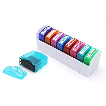 Reliancer 8PCS Teacher Stamp Set Colorful Self-Inking Motivation School Grading Stamps Encouraging C...