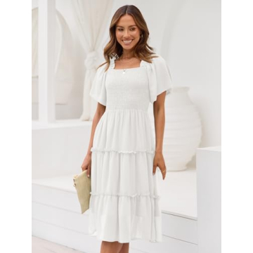 Flattering LILLUSORY Spring Midi Dress for Women 2024