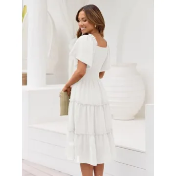 Flattering LILLUSORY Spring Midi Dress for Women 2024