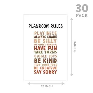 Andaz Press 30 Educational Posters For Toddlers, Kindergarten, Kids, 3rd Grade, PreK Learning Chart Materials, Neutral Classroom Homeschool Decor, Preschool Supplies, ABC Alphabet, Shapes, 12" X 18"