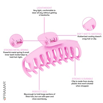 FRAMAR Large Hair Clips for Thick Hair – Stylish & Durable