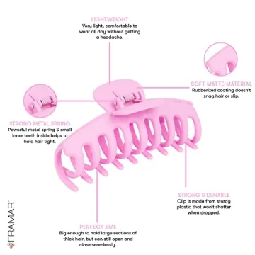 FRAMAR Large Hair Clips for Thick Hair – Stylish & Durable