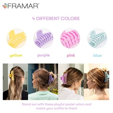 FRAMAR Large Hair Clips for Thick Hair – Stylish & Durable