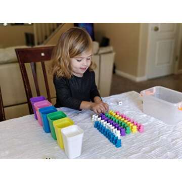 SET4kids Counting Bears with Matching/Sorting Cups, 4 Dice,Tweezers and an Activity e-Book. for Toddlers and Early Childhood Education. 71 pc Game Set in Pastel Colors.