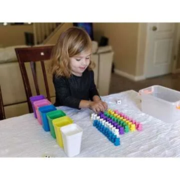 SET4kids Counting Bears with Matching/Sorting Cups, 4 Dice,Tweezers and an Activity e-Book. for Toddlers and Early Childhood Education. 71 pc Game Set in Pastel Colors.