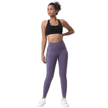 Women's Fleece Lined Leggings with Pockets High Waisted Thermal Yoga Pants for Women Winter Workout ...
