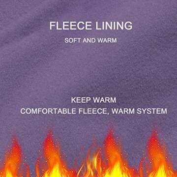 Women's Fleece Lined Leggings with Pockets High Waisted Thermal Yoga Pants for Women Winter Workout Leggings(Purple,XL)