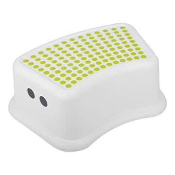 Step Stool for Kids (2 Pack), Toddlers Stool for Potty Training, Bathroom, Kitchen, Bedroom, Toy Room and Living Room. Toilet Stools with Soft Anti-Slip Grips for Safety, Stackable (Green)