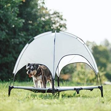 SUPERJARE Outdoor Dog Bed Elevated Cot with Canopy
