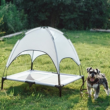 SUPERJARE Outdoor Dog Bed Elevated Cot with Canopy