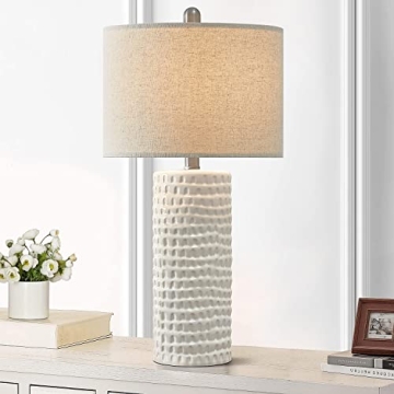Stylish PORTRES 24.5" Ceramic Table Lamp Set of 2 for Home Decor