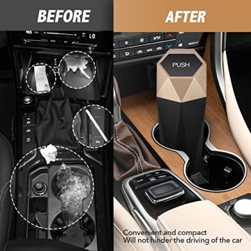 SZEOF Mini Car Trash Can, Elegant Portable & Durable