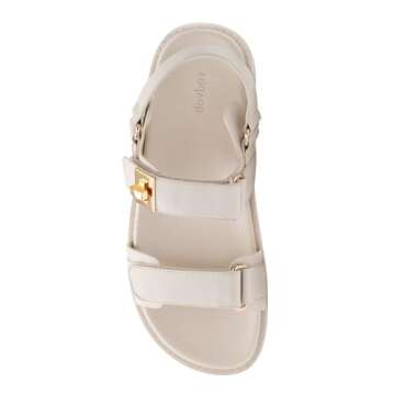 vodvob Womens Platform Sandals Double Straps Adjustable Slides with Soft Arch Support Flatform Sandals