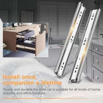 Durable YENUO Stainless Steel Drawer Slides - 12 Inch Heavy Duty