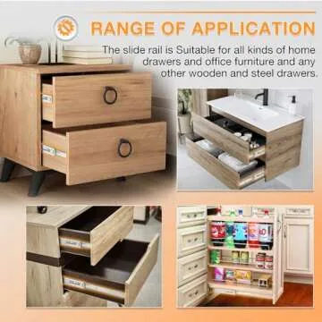 Durable YENUO Stainless Steel Drawer Slides - 12 Inch Heavy Duty