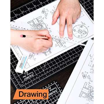 Density-upgraded 18"x12" Self Healing Cutting Mat, Idemeet Rotary Sewing Mat for Crafts, 5-Ply Blade Table Protector Cut Board for Fabric Leather Cutting Quilting Modeling Hobby Project, A3, Black