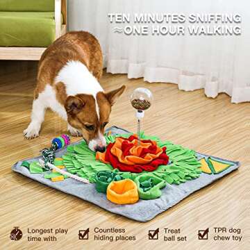 Pet Gift Snuffle Mat,Dog Nosework,Dog Interactive Toys,Dog Exercise Toys,Dog Puzzle Toys,Foraging mat for Cats Dogs Smell Training and Slow Eating,pet Gift for Indoor Outdoor Stress Relief