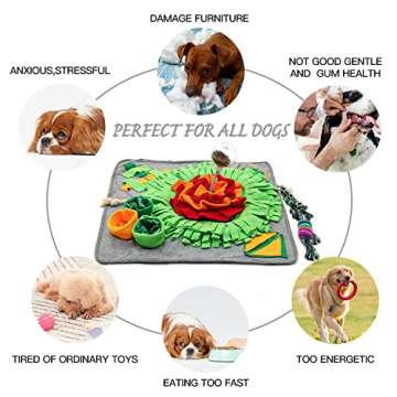 Pet Gift Snuffle Mat,Dog Nosework,Dog Interactive Toys,Dog Exercise Toys,Dog Puzzle Toys,Foraging mat for Cats Dogs Smell Training and Slow Eating,pet Gift for Indoor Outdoor Stress Relief