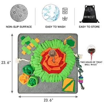 Pet Gift Snuffle Mat,Dog Nosework,Dog Interactive Toys,Dog Exercise Toys,Dog Puzzle Toys,Foraging mat for Cats Dogs Smell Training and Slow Eating,pet Gift for Indoor Outdoor Stress Relief