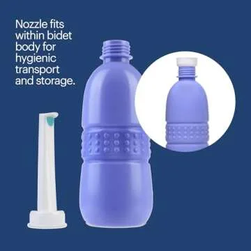 Brondell GoSpa Travel Bidet GS-70 Easy-to-use Portable Bidet with Convenient Nozzle Storage, Travel Bag, 400 ml Capacity, and Angled Nozzle Spray