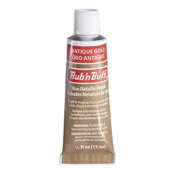 AMACO Rub n Buff Wax Metallic Finish - Antique Gold 15ml Tube - Versatile Gilding Wax