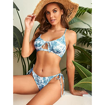 ZAFUL Women's Toile Cut Out Bikini Set for Summer Fun