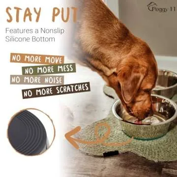 PEGGY11 Deep Stainless Steel Anti-Slip Dog Bowls - 2-Pack, 6 Cups