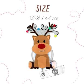 3PC Christmas Badge Reel Holder Set - Festive Holiday Designs for Nurses and Office Workers