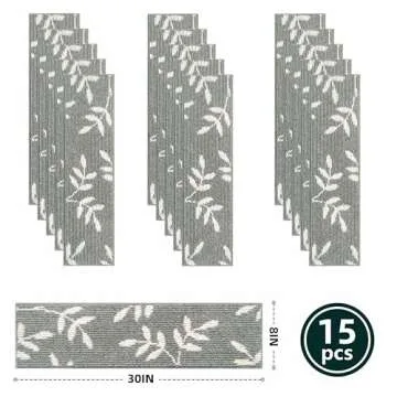 TANVILL Stair Treads Non-Slip Carpet Stair Runners for Wooden Steps Indoor, 30”x8” Stair Rugs Ma...