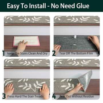 TANVILL Non-Slip Stair Treads for Indoor Wooden Steps