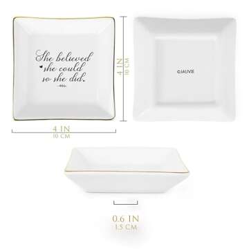 JAUVIE Ceramic Trinket Dish for Women - Elegant Gift Idea